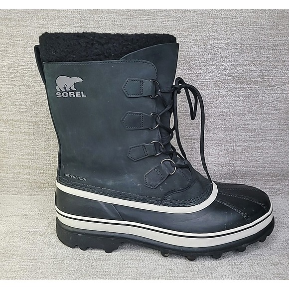 SOREL Men's 12 Caribou Waterproof Boot NM1000-016 Black Waterproof Winter Snow - Picture 3 of 12